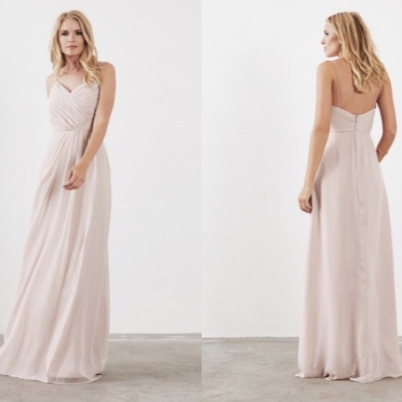 NWT Weddington Way by Banana Republic Camille Long Dress in Champagne  Sz. 2